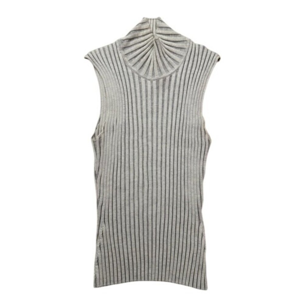Baja East Turtleneck Tank Blouse in Grey